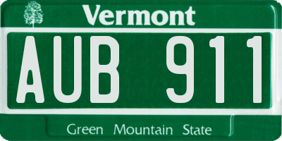 VT license plate AUB911