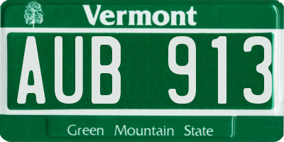 VT license plate AUB913