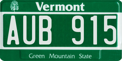 VT license plate AUB915