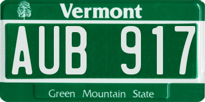 VT license plate AUB917