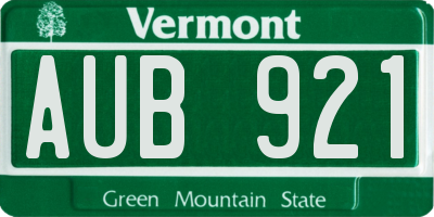 VT license plate AUB921