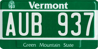 VT license plate AUB937