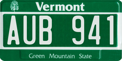 VT license plate AUB941