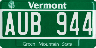 VT license plate AUB944