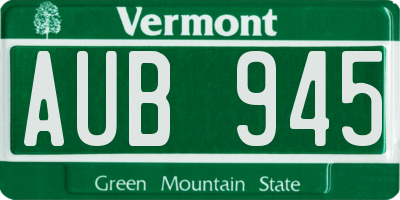 VT license plate AUB945