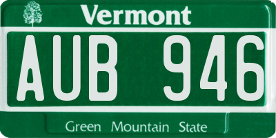 VT license plate AUB946
