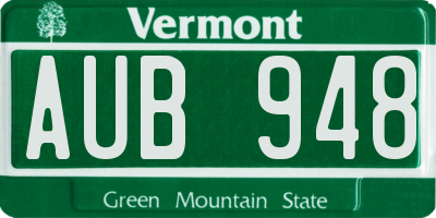 VT license plate AUB948