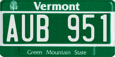 VT license plate AUB951