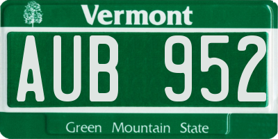 VT license plate AUB952