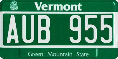 VT license plate AUB955