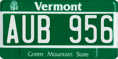 VT license plate AUB956