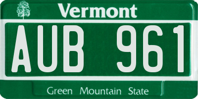 VT license plate AUB961