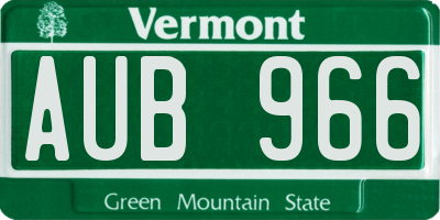 VT license plate AUB966