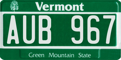 VT license plate AUB967