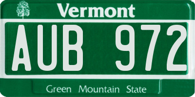 VT license plate AUB972