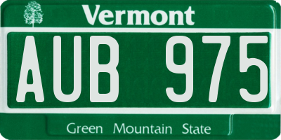 VT license plate AUB975