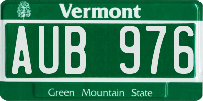 VT license plate AUB976