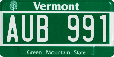 VT license plate AUB991