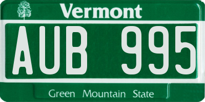 VT license plate AUB995