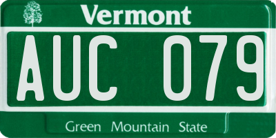 VT license plate AUC079