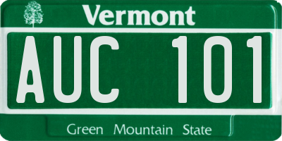 VT license plate AUC101