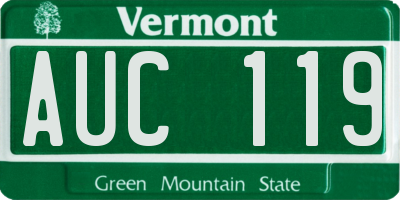 VT license plate AUC119