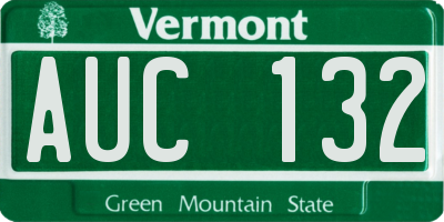VT license plate AUC132