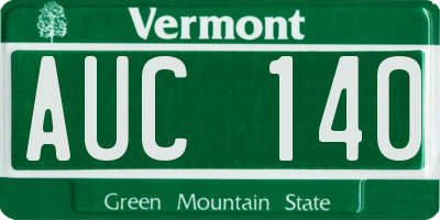 VT license plate AUC140