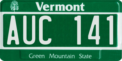 VT license plate AUC141