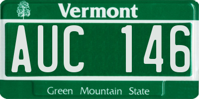VT license plate AUC146