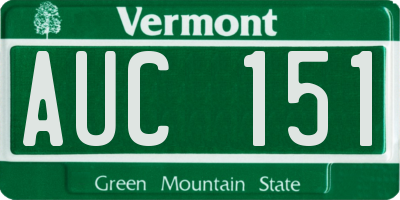 VT license plate AUC151