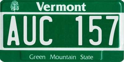 VT license plate AUC157