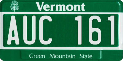 VT license plate AUC161