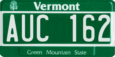 VT license plate AUC162
