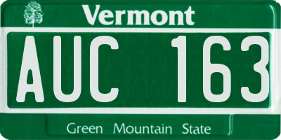 VT license plate AUC163