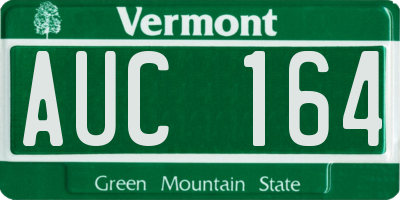VT license plate AUC164