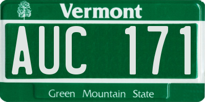 VT license plate AUC171