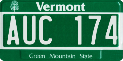 VT license plate AUC174