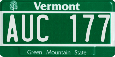 VT license plate AUC177