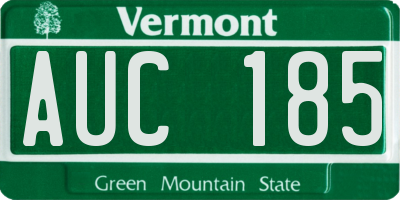 VT license plate AUC185