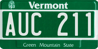 VT license plate AUC211