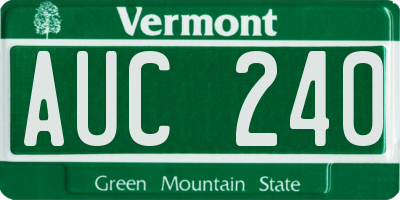 VT license plate AUC240
