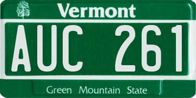 VT license plate AUC261