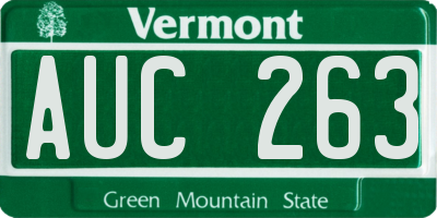 VT license plate AUC263