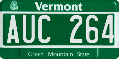 VT license plate AUC264
