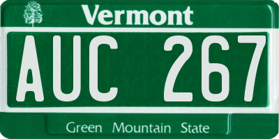 VT license plate AUC267