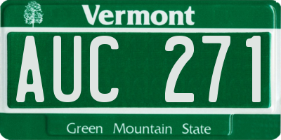VT license plate AUC271