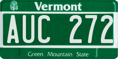 VT license plate AUC272