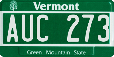 VT license plate AUC273