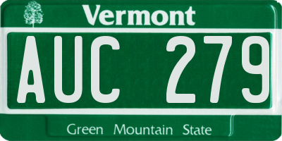 VT license plate AUC279